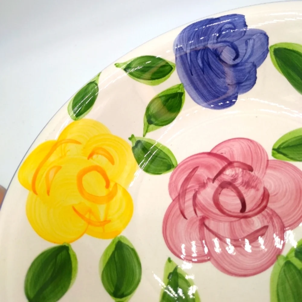 Tabletops Unlimited Flora di Roma Rosa Roses Pasta Vegetable Serving Bowl Vtg - Picture 7 of 12